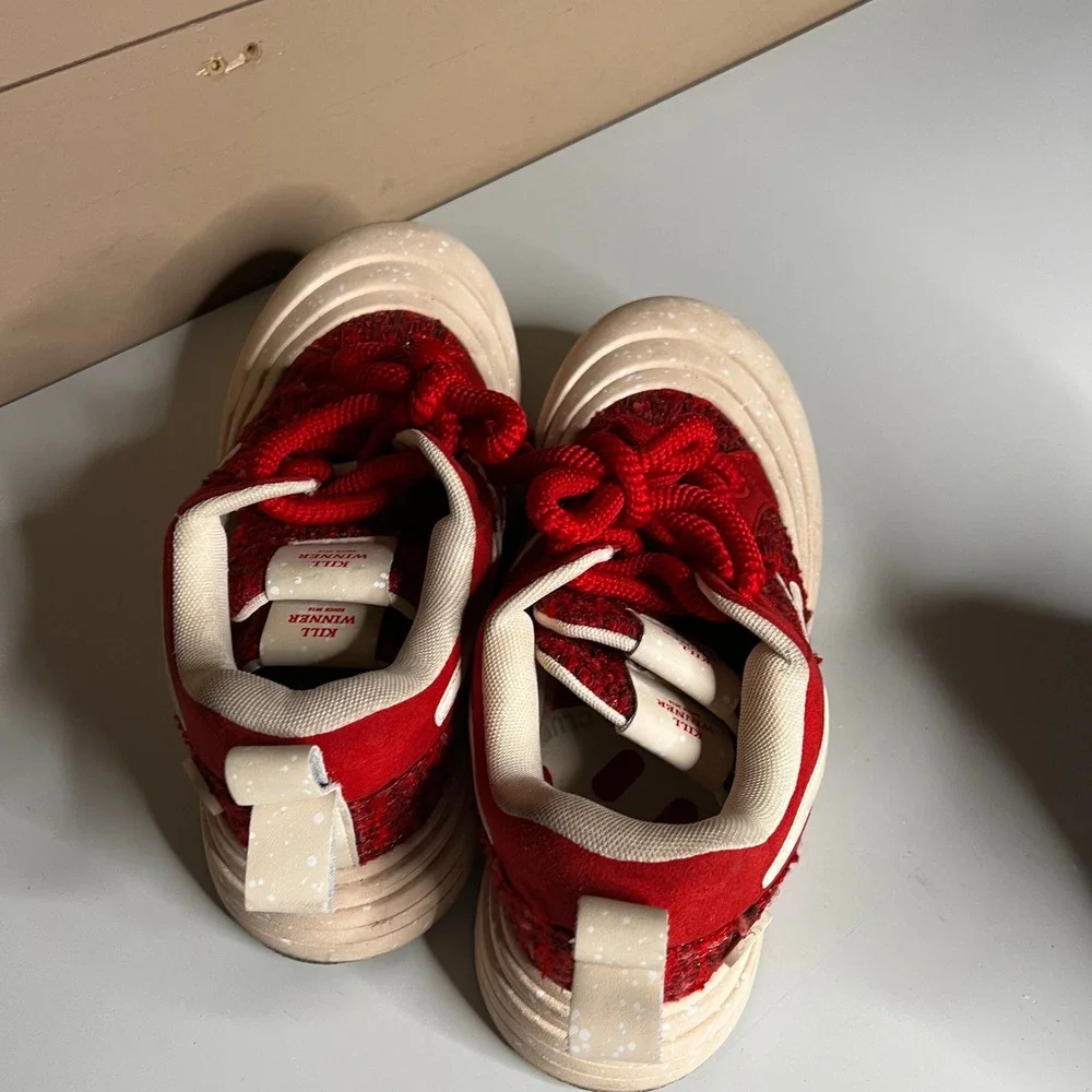 Killwinner Smile Life Series Red Cream Chunky Platform Sneakers Mens‎ 11